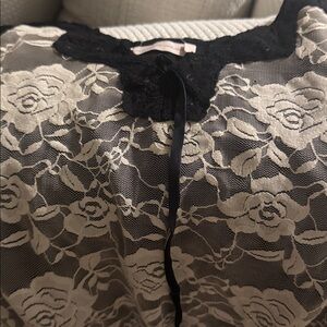 Makers of Dreams Black & Gray Floral Lace Print Sleeveless Body Suit S